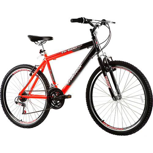 Bicicleta Track Tk600 Aro 26 Alumínio 21 Marchas - Preto/Laranja é bom? Vale a pena?