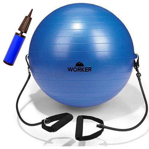 Bola Suíça Gym Ball para Pilates Yoga Ginástica Fisioterapia 65cm com Extensores Azul é bom? Vale a pena?