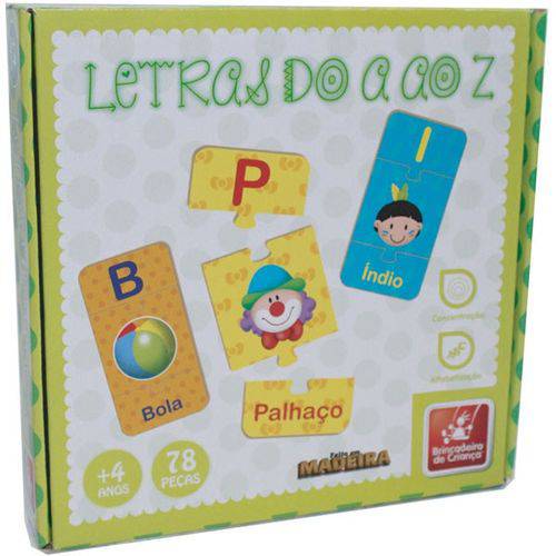 Brinquedo Pedagógico Madeira Letras do a ao Z 78 Pçs Brincadeira de Criança é bom? Vale a pena?