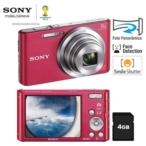 Câmera Digital Sony Cyber-shot DSC-W830 Rosa - 20.1 MP, LCD de 2.7", Zoom Óptico de 8x, Foto Panorâmica, Vídeo HD + Cartão de 4GB é bom? Vale a pena?
