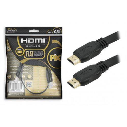 Cabo HDMI 2.0 Flat 4K UltraHD 3D 19 Pinos Chip Sce 0,5 Metro – 018-5005 é bom? Vale a pena?