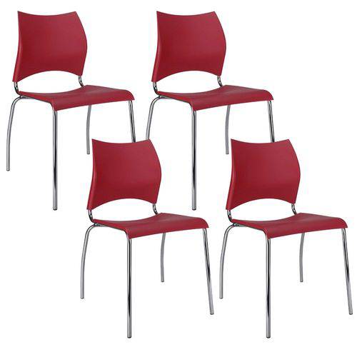 Cadeira 357 Cromada 04 Unidades Vermelha Carraro é bom? Vale a pena?