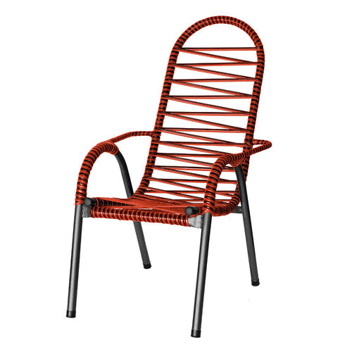 Cadeira de Área Luxo Prata Craquelado com Fio Duplo - Preto / Vermelho é bom? Vale a pena?