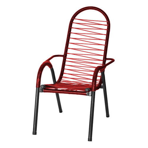 Cadeira de Área Luxo Preta em Fio Colorido - Vermelho é bom? Vale a pena?