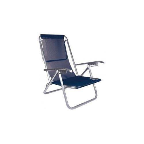 Cadeira de Praia 5 Pos. em Alumínio Extra Larga 130 Kg C/ Apoio - Sannet - Azul Royal - Botafogo é bom? Vale a pena?