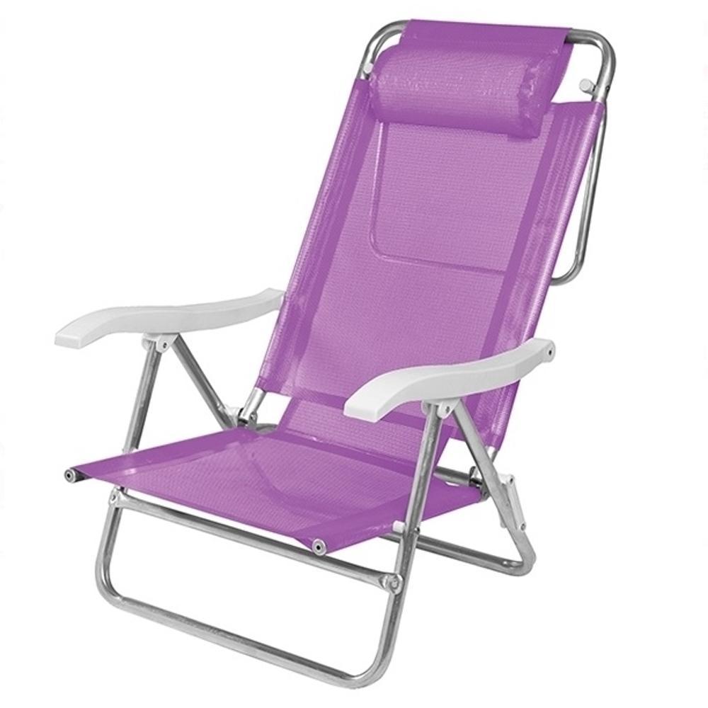 Cadeira De Praia Sol De Verão Reclinável 6 Posições Com Almofada Mor - Lilás é bom? Vale a pena?