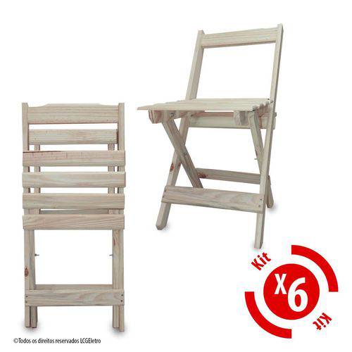 Cadeira Dobrável Madeira Maciça Sem Pintura - Kit 06 Unidades é bom? Vale a pena?
