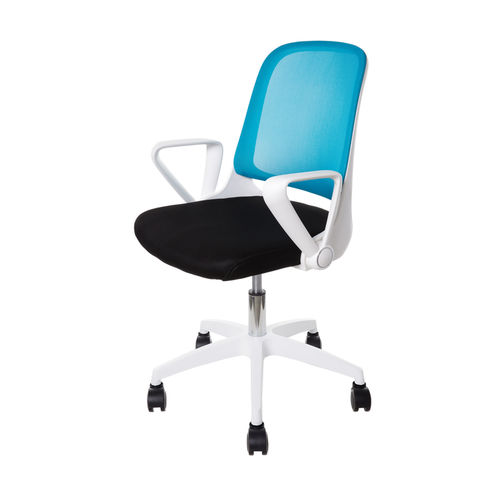 Cadeira Executiva de Escritório/Computador Estônia com Estrutura Branca, Tela Azul e Assento Preto. é bom? Vale a pena?
