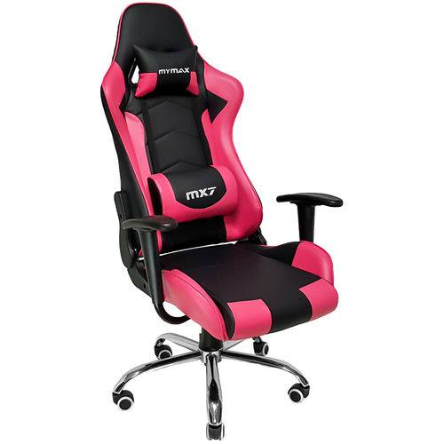 Cadeira Gamer MX7 Giratoria Preto/Rosa Mymax é bom? Vale a pena?