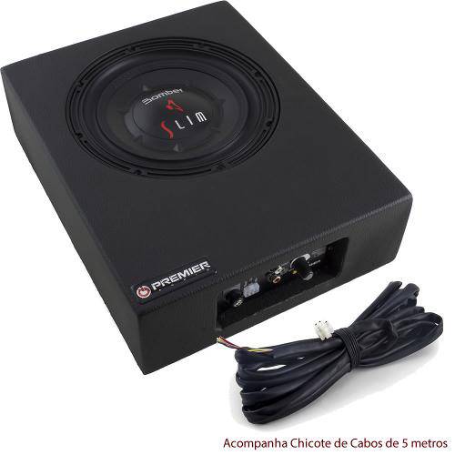 Caixa Amplificada Ativa Slim Fit Premier Audio com 1 Sub 8" Bomber Slim - 200 Watts Rms + Chicote é bom? Vale a pena?