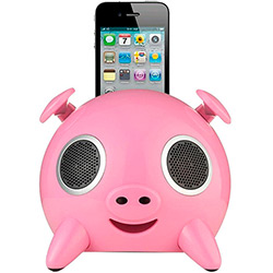 Caixa de Som Portátil Docking Ispeaker Pig com Conector Apple (Iphone4/4S/Ipod) Entrada Auxiliar P2 23W Bivolt 60Hz Rosa - Ello é bom? Vale a pena?