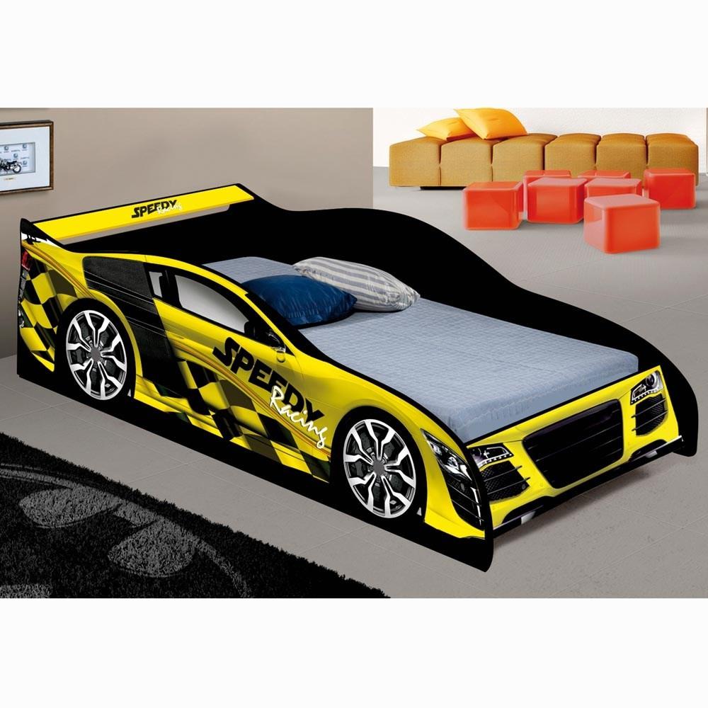 Cama Infantil Solteiro Carro Speed Racing Amarelo 100 Mdf é bom? Vale a pena?