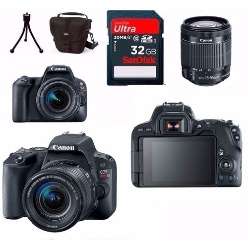 Câmera Canon Eos SL2 Lente 18-55 F/4-5.6 IS STM + Bolsa + Mini Tripé + 32gb + Filtro UV com Garantia Canon Oficial é bom? Vale a pena?