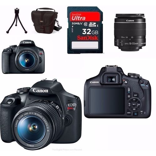 Câmera Canon Eos T7 Lente 18-55 F3.5-6.3 Is II + Bolsa + Tripé + 32gb + Filtro UV com Garantia Canon Oficial é bom? Vale a pena?