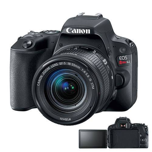 Câmera Canon Sl2 Eos Rebel Tela Giratória e Lente 18-55mm é bom? Vale a pena?