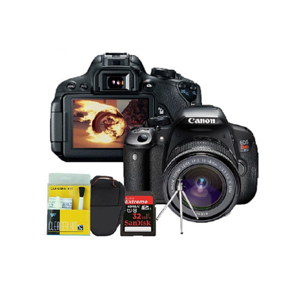 Câmera Canon T5i 18.55mm Bolsa + Cartão 32gb(C10) + Tripé + Kit Limpeza é bom? Vale a pena?