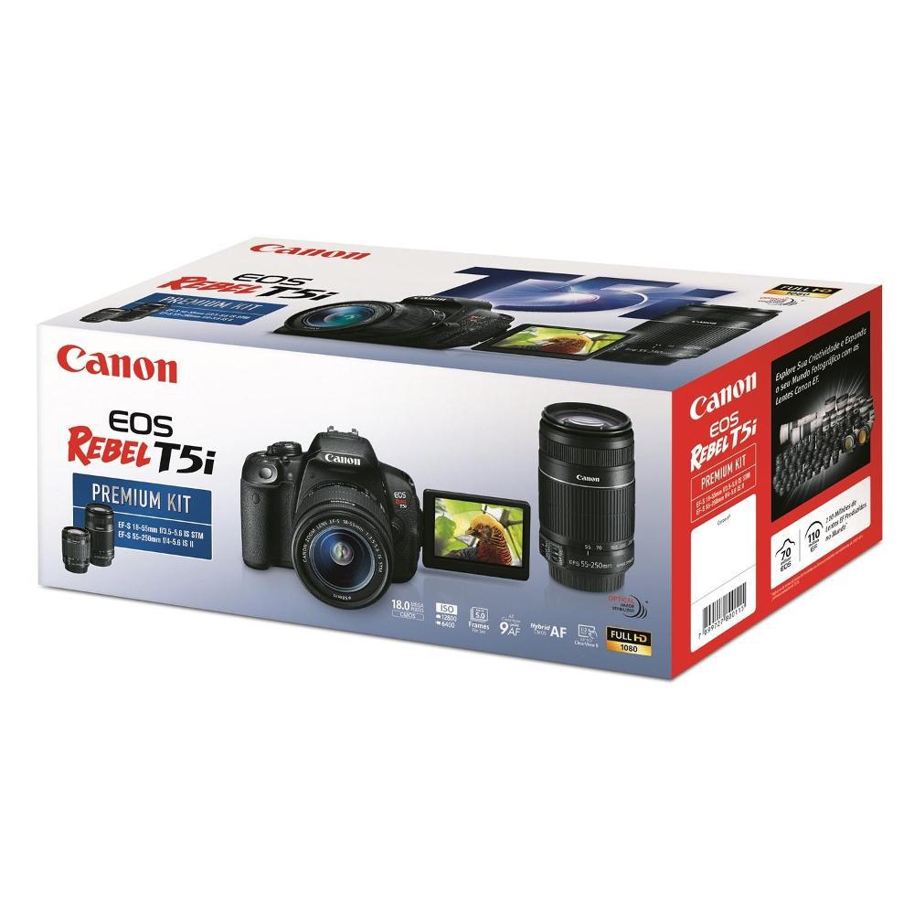 Câmera Canon T5i Combo Premium Kit Com Duas Lentes Ef-S 18-55iii / Ef-S 55-250 Is Ii + 32gb E Bolsa é bom? Vale a pena?
