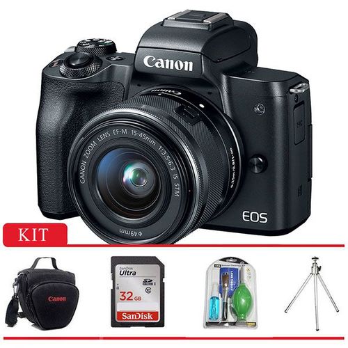 Câmera Digital Canon EOS M50 Mirrorless com Lente 15-45mm, Bolsa Canon, Tripé, Cartão 32gb, Kit Limp é bom? Vale a pena?