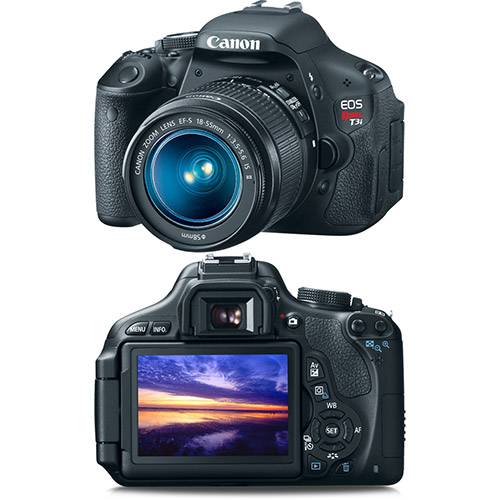 Câmera Digital DSLR Canon EOS Rebel T3i 18 MP C/ Lente 18-55mm Preta é bom? Vale a pena?