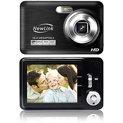 Câmera Digital HD Platinum (15.2MP) Preta C/ 4x de Zoom, LCD de 2.5" e Bateria Recarregável - NewLink é bom? Vale a pena?