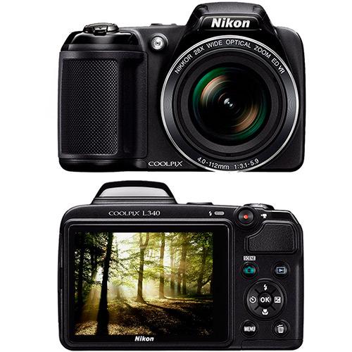 Camera Digital Nikon Coolpix L340 20.2MP Zoom Óptico 28x 43MB Preto é bom? Vale a pena?