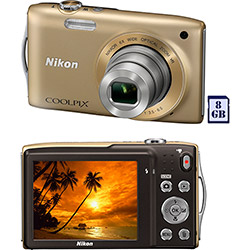 Câmera Digital Nikon Coolpix S3300 16MP 6x Zoom Óptico Cartão 8GB Dourada é bom? Vale a pena?