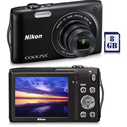 Câmera Digital Nikon Coolpix S3300 16MP 6x Zoom Óptico Cartão 8GB Preta é bom? Vale a pena?