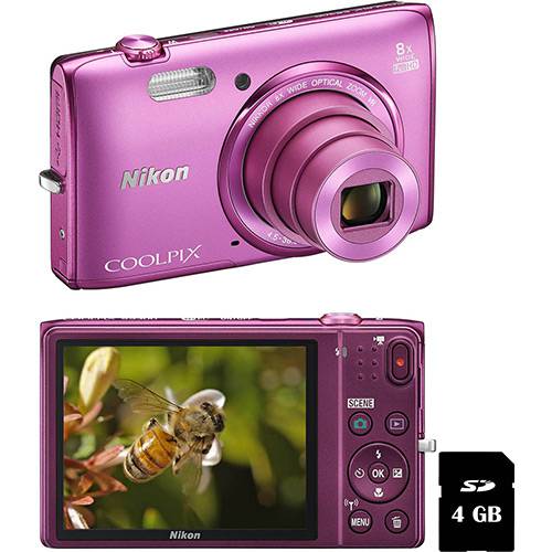Câmera Digital Nikon Coolpix S5300 16MP Zoom Óptico 8x Cartão de 4GB - Rosa é bom? Vale a pena?