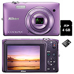 Camera Digital Nikon COOLPIX S3500 - Roxo + Cartão Micro SD Sandisk 8GB é bom? Vale a pena?