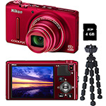 Câmera Digital Nikon COOLPIX S9500 Vermelha + Tripé Flexível é bom? Vale a pena?