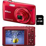 Câmera Digital Nikon S3400 20.1MP Zoom Óptico 7x Cartão 4 GB - Vermelha é bom? Vale a pena?