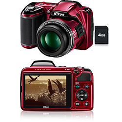 Câmera Digital Nikon Superzoom Coolpix L810 16.1 MP C/ 26x Zoom Óptico Cartão 4GB Vermelha é bom? Vale a pena?