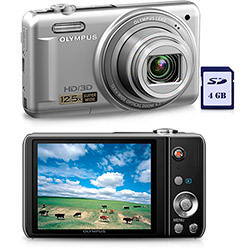 Câmera Digital Olympus VR-330 14MP 12.5x Zoom Óptico Cartão 4GB Prata é bom? Vale a pena?