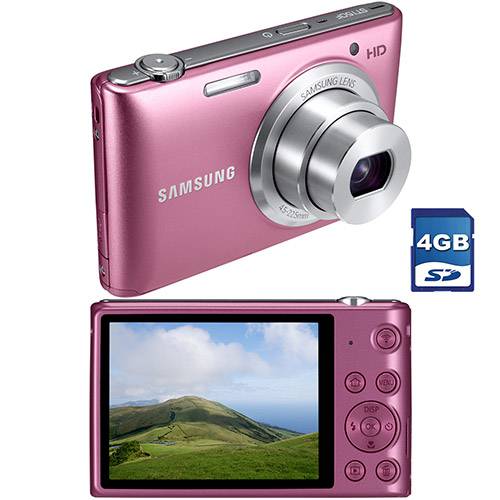 Câmera Digital Samsung ST150 16.2MP, Foto Panorâmica, Grava em HD, Wi-Fi, Rosa, 5x Zoom Óptico, Cartão de Memória de 4GB é bom? Vale a pena?