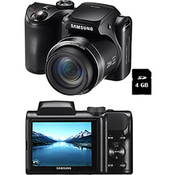 Câmera Digital Samsung WB100 16.2MP 26x Zoom Óptico Cartão SDHC de 4GB Preta é bom? Vale a pena?