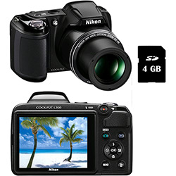 Câmera Digital Semi-Profissional Nikon L320 16MP Zoom Óptico 26x Cartão 4 GB - Preta é bom? Vale a pena?