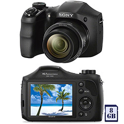 Câmera Digital Sony Cyber-shot DSC-H100 16.1MP C/ 21x Zoom Óptico Cartão 8GB Preta é bom? Vale a pena?