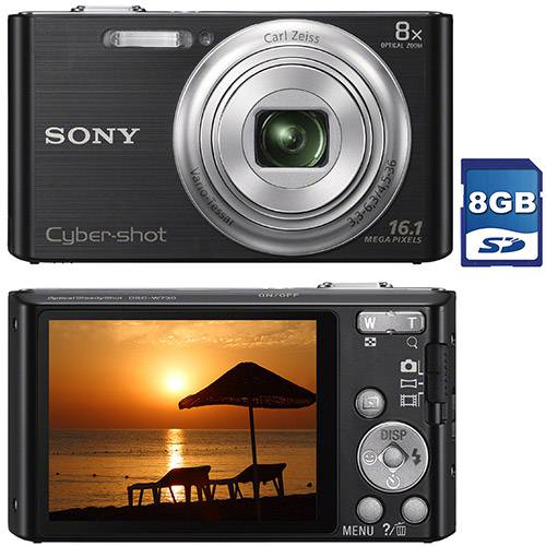 Câmera Digital Sony Cyber-shot DSC-W730, 16.1MP Zoom Óptico 8x Cartão de Memória de 8GB Preta é bom? Vale a pena?