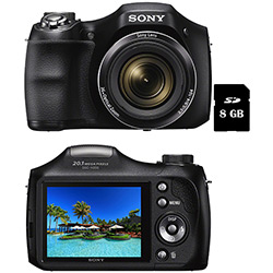 Câmera Digital Sony DSC-H200 20.1MP 26x Zoom Óptico Foto Panorâmica Preta + Cartão de 8GB é bom? Vale a pena?