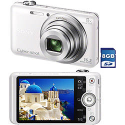 Câmera Digital Sony DSC-WX60 16.2 MP Zoom Óptico 8x 3D Foto Panorâmica Vídeos HD Branca Cartão de Memória 8GB é bom? Vale a pena?