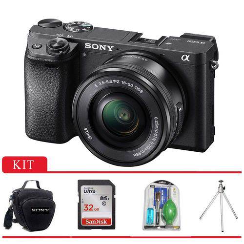 Câmera Sony A6300 com Lente 16-50mm 4k, Bolsa Sony, Tripé, Cartão 32gb, Kit Limpeza é bom? Vale a pena?