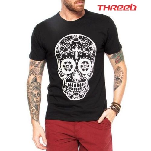 Camiseta Masculina Threeb Preta 100% Algodão Big Skull é bom? Vale a pena?