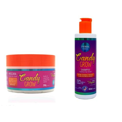 Candy Grow Shampoo 200ml e Máscara de Crescimento Capilar 200g - Phinna é bom? Vale a pena?