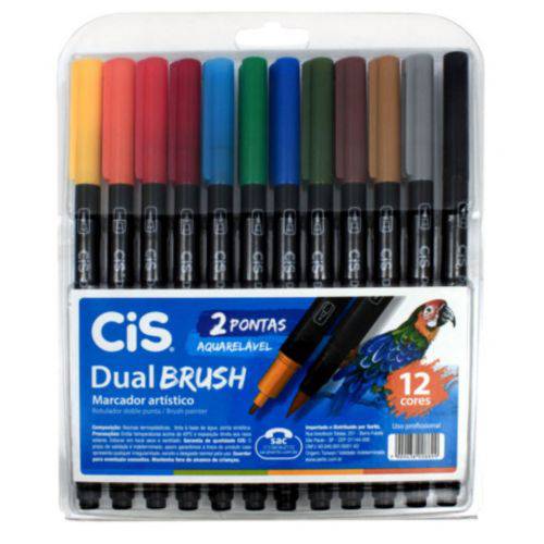 Caneta Dual Brush Pen Aquarelável Cis Estojo com 12 Cores é bom? Vale a pena?