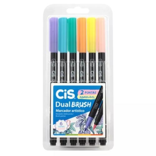 Caneta Pincel Aquarelável Pastel Cis Dual Brush Pen - Estojo com 6 Cores é bom? Vale a pena?