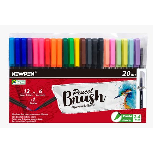 Caneta Pincel Brush Newpen - Kit com 20 Unidades C/ Blender é bom? Vale a pena?