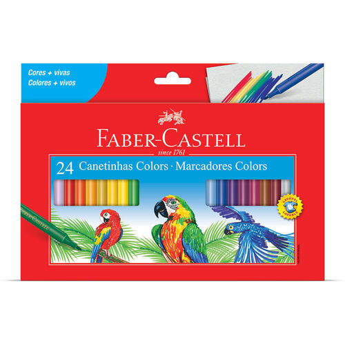 Canetinha Hidrográfica 24 Cores Colors Faber Castell é bom? Vale a pena?