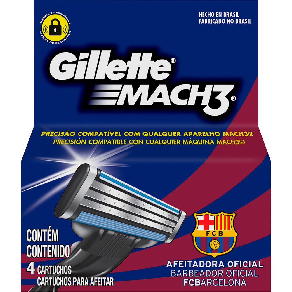 Carga Gillette Mach3 Barcelona com 4 Unidades é bom? Vale a pena?