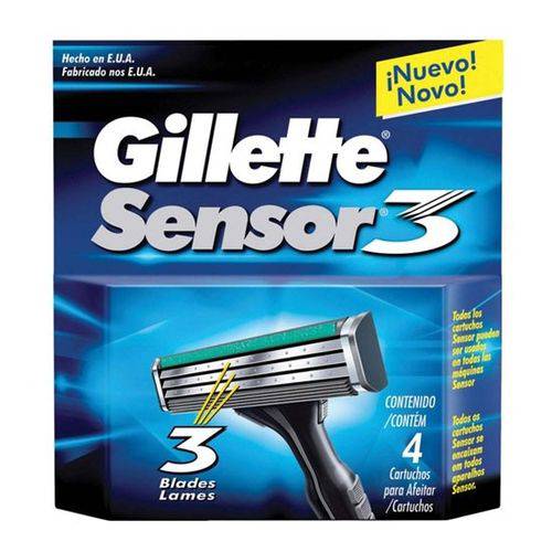 Carga Gillette Sensor 3 C/ 4 Unidades é bom? Vale a pena?