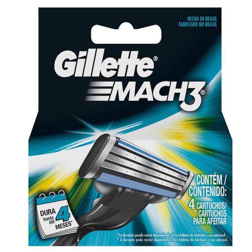 Carga Gillette Mach3 Regular para Barbear - 4 Cartuchos é bom? Vale a pena?